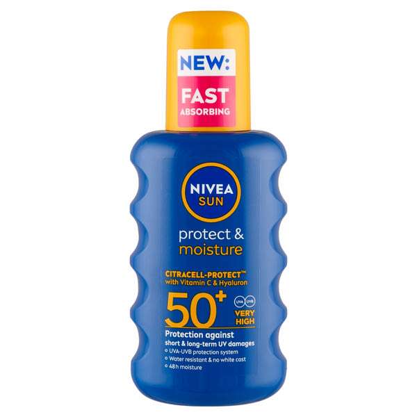 NIVEA SUN Protect & Moisture Hidratáló Spray FF 50+ - 200 ml