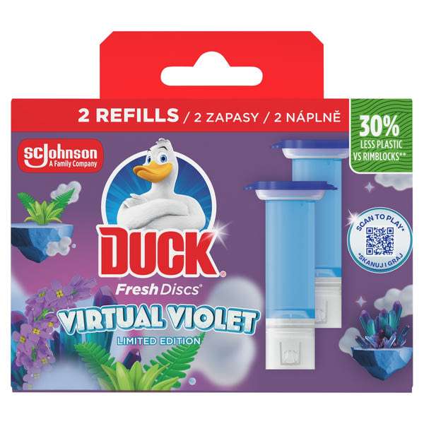 Duck Fresh Discs Virtual Violet WC-öblítő korong utántöltő 2 x 36 ml - 72 ml
