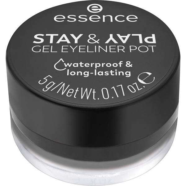 Essence Stay&Play zselés szemhéjtus /01 Black - 1 db