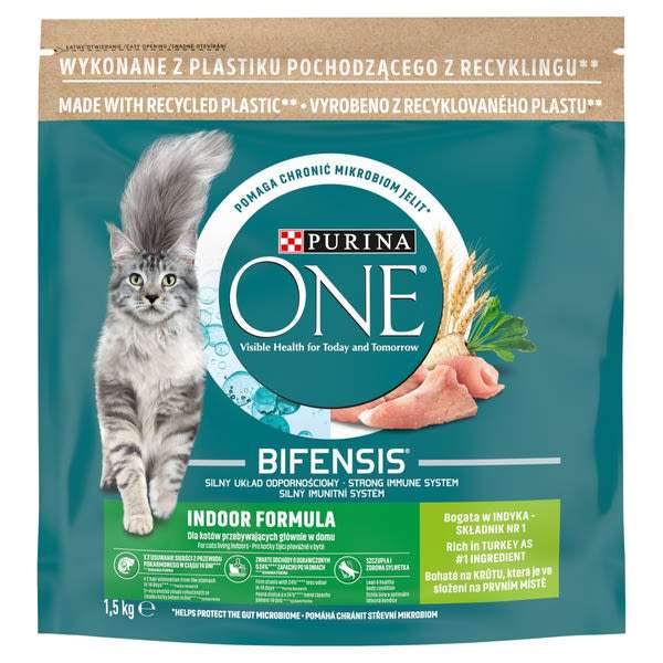 Purina One Indoor Formula pulykában gazdag száraz macskaeledel - 1,5 kg