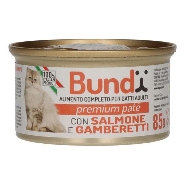 Bundy teljes értékű macska konzerv lazaccal és rákkal - 85 g