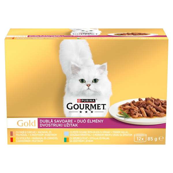 Purina Gourmet Gold Duó Élmény nedves macskaeledel 12 x 85 g - 1020 g