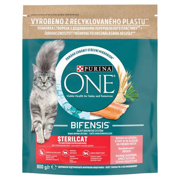 Purina One Sterilcat lazacban gazdag száraz macskaeledel - 800 g