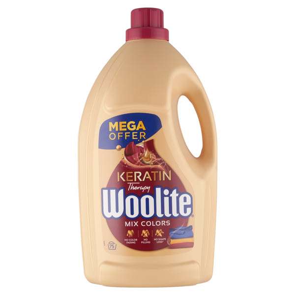Woolite Keratin Therapy folyékony mosószer keratinnal színes ruhákhoz 75 mosás - 4500 ml