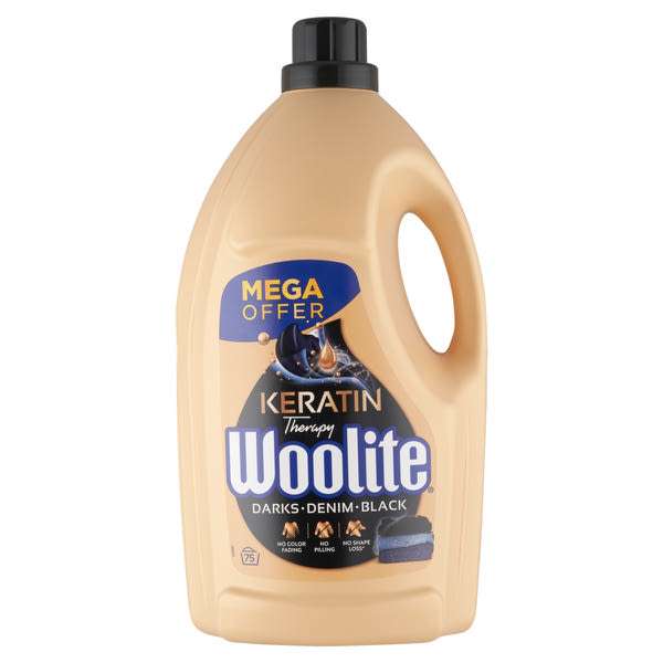 Woolite Keratin Therapy folyékony mosószer keratinnal sötét ruhákhoz 75 mosás - 4500 ml