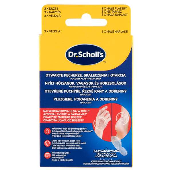 Scholl hidrokolloid tapasz hólyagokra, vágásokra és horzsolásra - 6 db