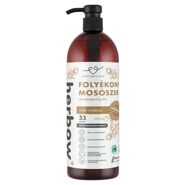 Herbow gesztenyevirág illatú folyékony mosószer fehér ruhákhoz 33 mosás - 1000 ml