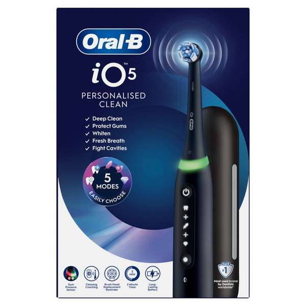 Oral-B iO 5 elektromos fogkefe, fekete - 1 db