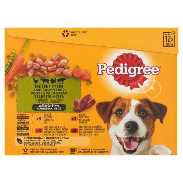 Pedigree Vital Protection teljes értékű állateledel felnőtt kutyák számára mártásban (12x100 g) - 1200 g