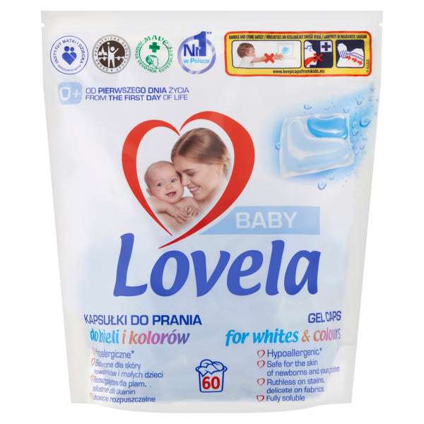Lovela Baby mosókapszula fehér és színes ruhákhoz, babaruhákhoz és pelenkákhoz 60 mosás - 60 db