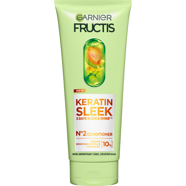 Garnier Fructis Keratin Sleek balzsam száraz, szöszösödő hajra - 200 ml