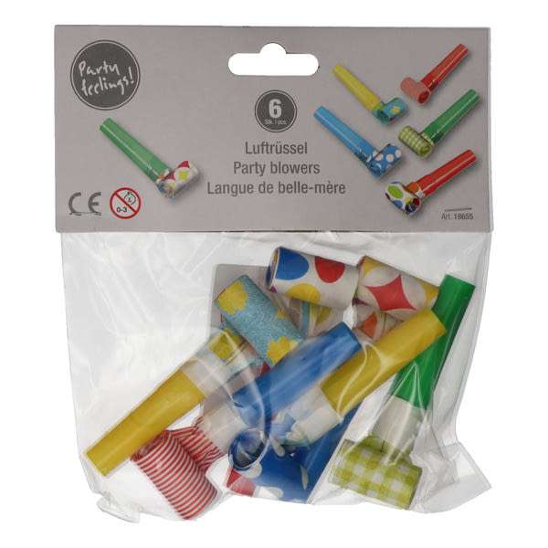 Papstar papír party fúvóka - 6 db