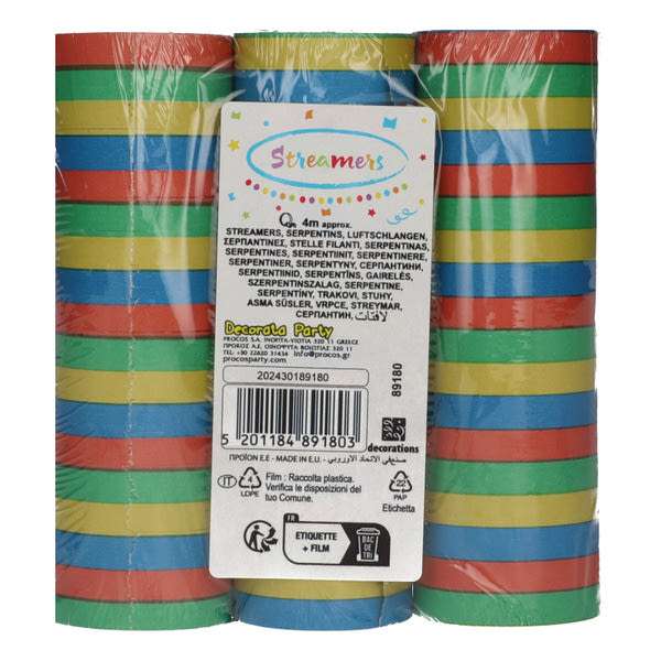 Party dekor szalag 4 különböző színben - 3 db