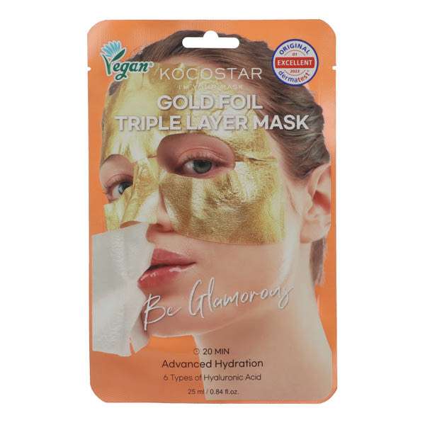 Kocostar prémium háromrétegű aranyfólia maszk - 1 db