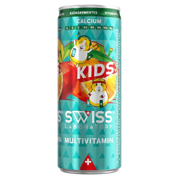 Swiss Laboratory Kids Multivitamin vegyes gyümölcsízű, szénsavmentes vitaminital - 250 ml