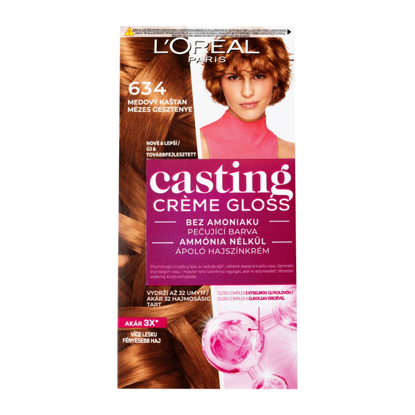 L'Oréal Paris Casting Crème Gloss ápoló hajszínkrém /634 mézes gesztenye - 1 db