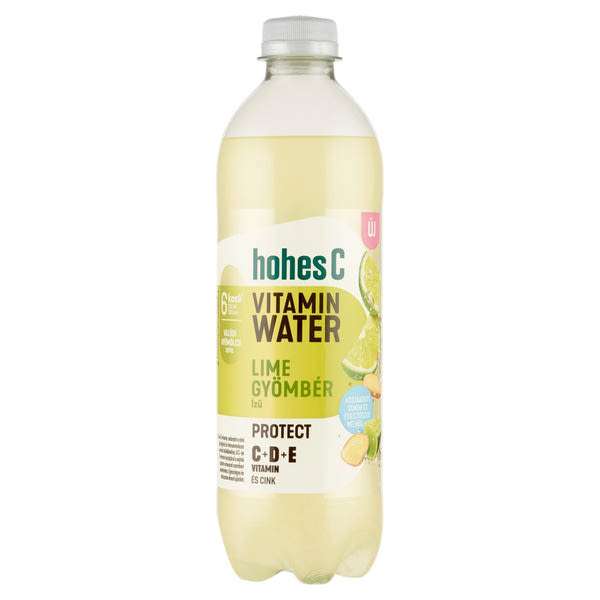 Hohes C Vitamin Water Protect lime-gyömbér ízesítésű, gyümölcs-tartalmú szénsavas üdítőital - 0,5 l