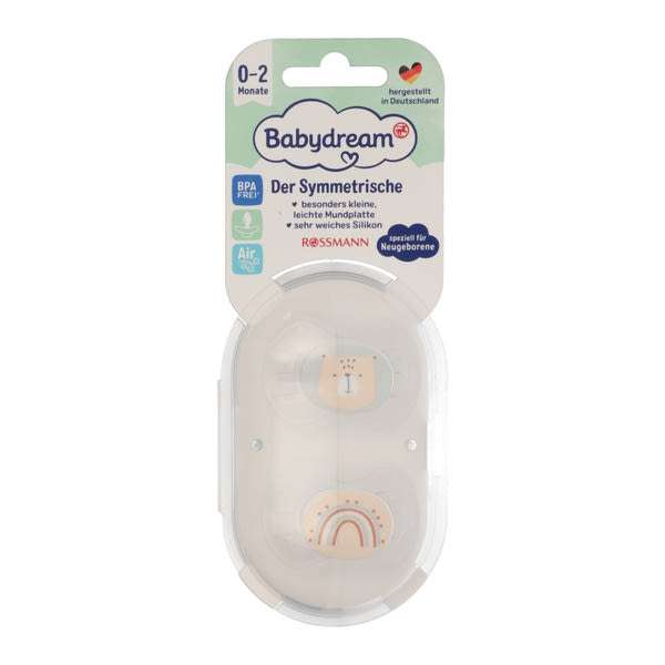 Babydream játszócumi szilikon, szimmetrikus 0-2 hónapos - 2 db