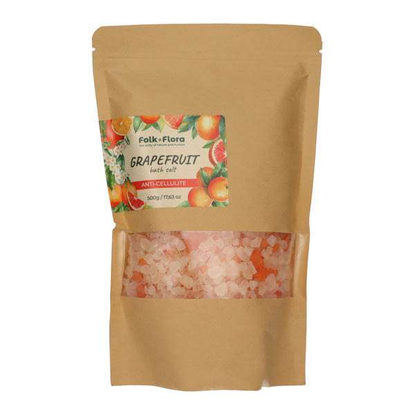 Folk&Flora frissítő és revitalizáló anti-cellulit fürdősó grapefruittal  - 500 g