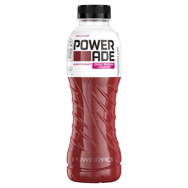 Powerade Body&Mind szénsavmentes, fekete ribizli-ízű, energiamentes üdítőital - 500 ml