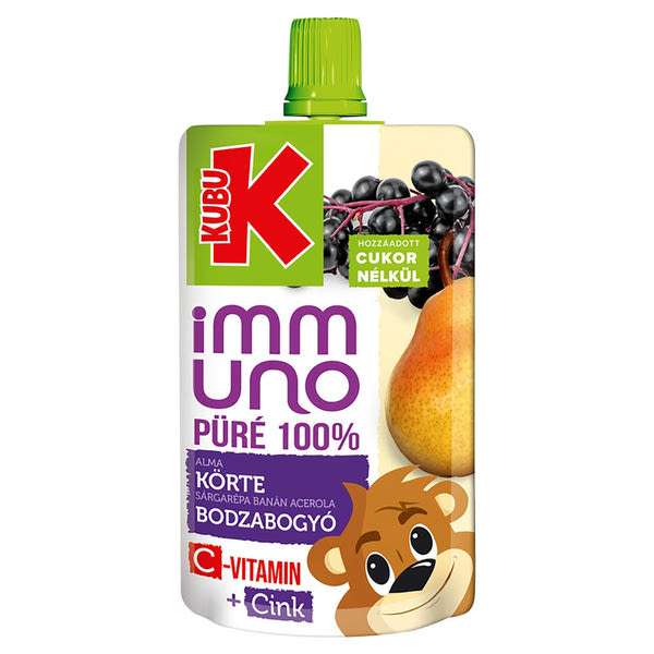 Kubu Immuno alma-körte-sárgarépa-banán-acerola-bodzabogyó püré - 100 g