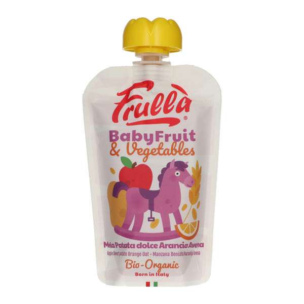 Frulla Bio gyümölcspüré alma - édesburgonya - narancslé - zabkása 6 hónapos kortól - 100 g