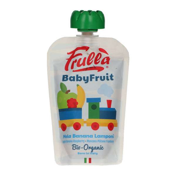 Frulla Bio gyümölcspüré alma - banán - málna 6 hónapos kortól - 100 g