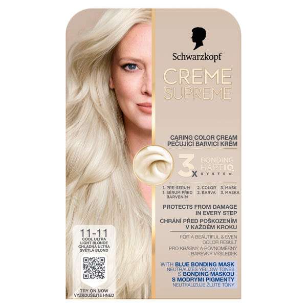 Schwarzkopf Creme Supreme tartós hajfesték /11-11 Hűvös ultra világosszőke - 1 db