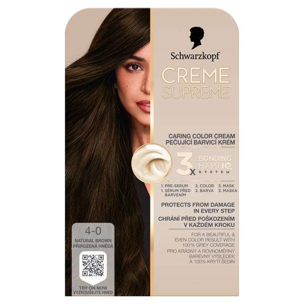 Schwarzkopf Creme Supreme tartós hajfesték /4-0 Természetes barna - 1 db