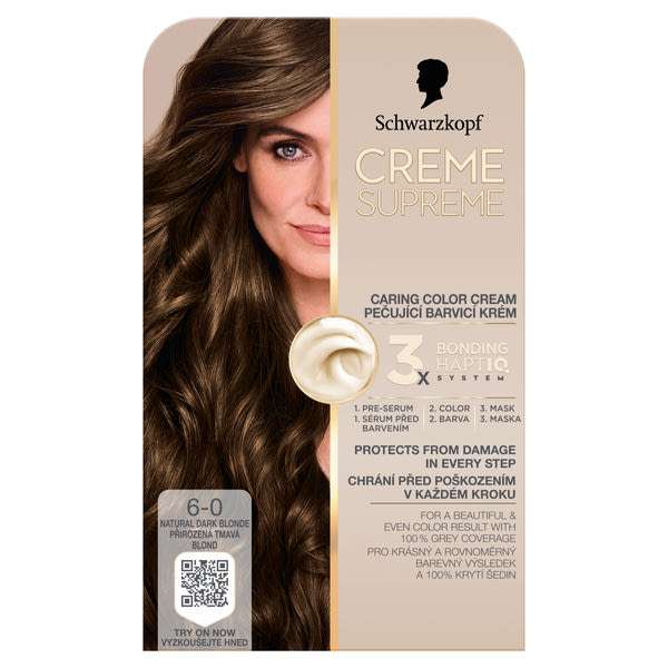 Schwarzkopf Creme Supreme tartós hajfesték /6-0 Természetes sötétszőke - 1 db