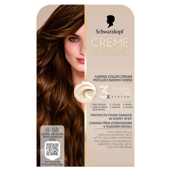 Schwarzkopf Creme Supreme tartós hajfesték /6-68 Sötétszőke karamell - 1 db