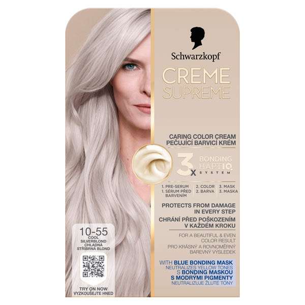 Schwarzkopf Creme Supreme tartós hajfesték /10-55 Hűvös ezüstös szőke - 1 db