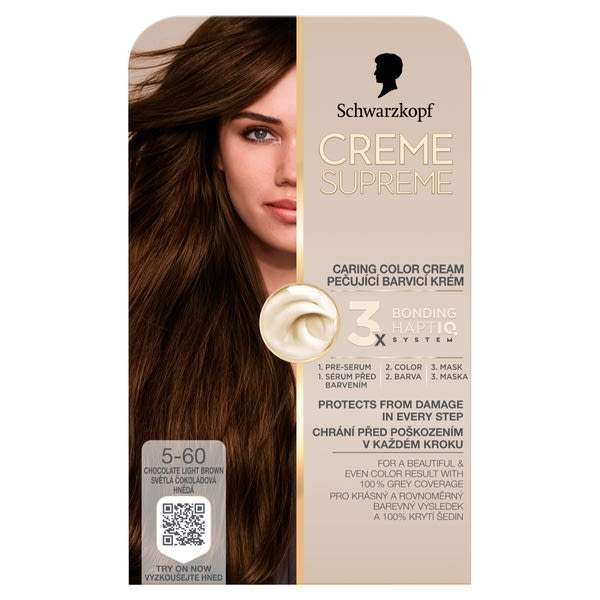 Schwarzkopf Creme Supreme tartós hajfesték /5-60 Világos csokoládébarna - 1 db
