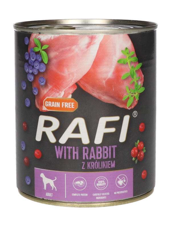 Rafi pástétom kutyáknak nyúlhússal, vörös és kékáfonyával - 800 g