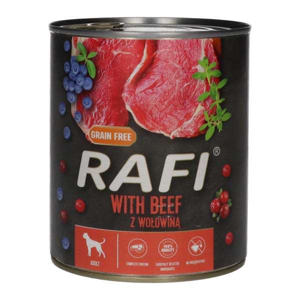 Rafi pástétom kutyáknak marhahússal, vörös és kékáfonyával - 800 g