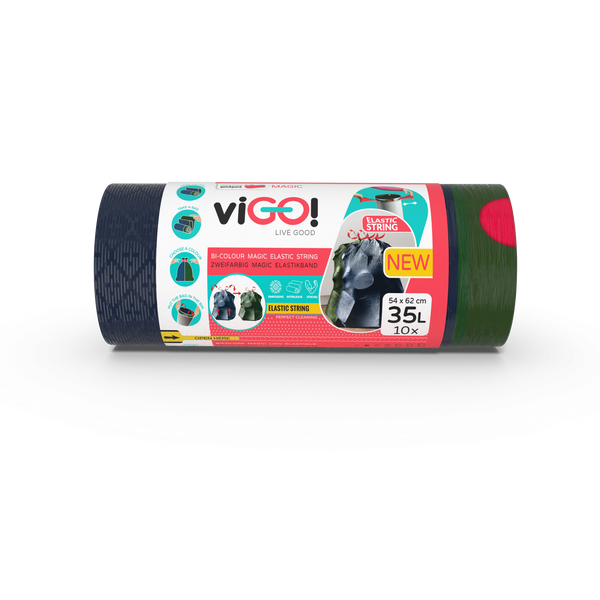 viGO! Magic Elastic szemeteszsák 35L - 10 db