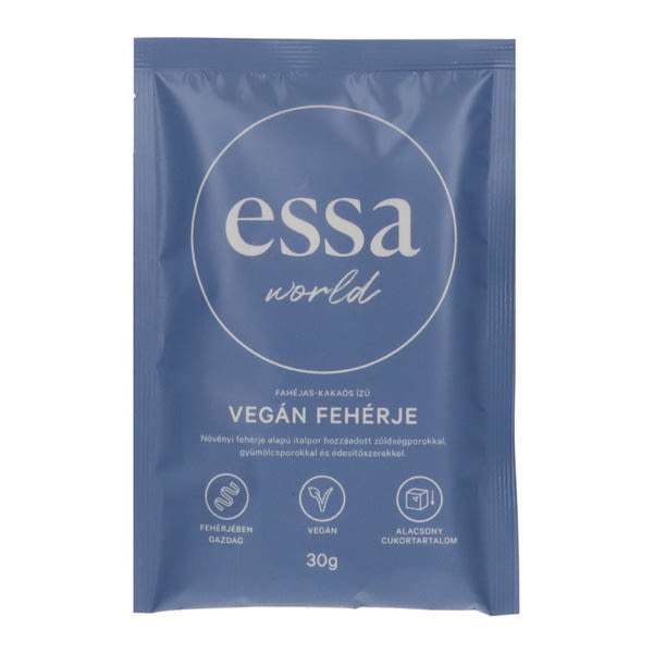 Essa World Vegán növényi fehérje alapú italpor fahéjas-kakaós izű - 30 g