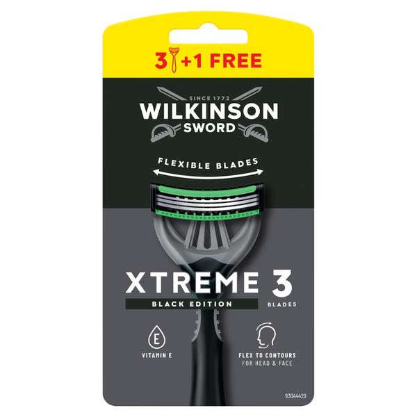 Wilkinson Xtreme3 eldobható borotva fekete 3 pengés - 4 db