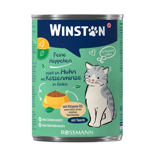 Winston falatkák felnőtt macskáknak csirkével és macskamentával, zselében - 400 ml