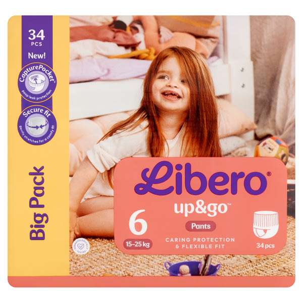 Libero Jumbo Up&Go bugyipelenka 6-os méret 15-25 kg - 34 db
