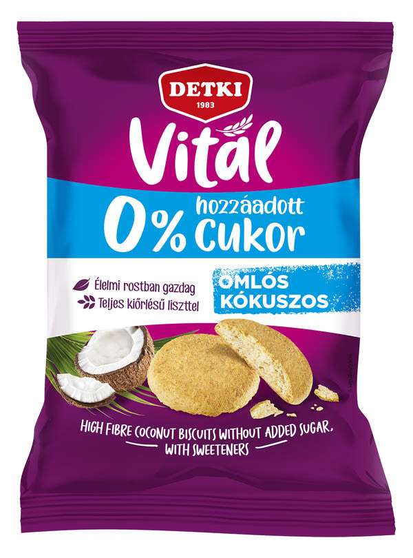 Detki kókuszos omlós keksz hozzáadott cukor nélkül - 180 g