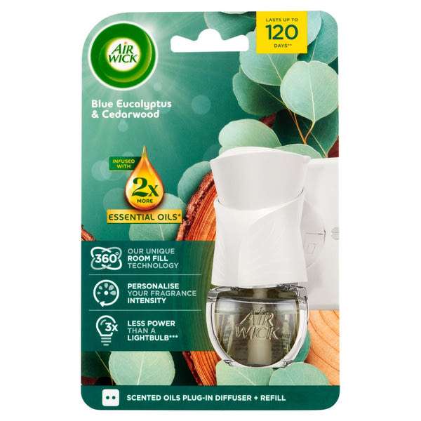 Air Wick Blue Eucalyptus & Cedarwood elektromos légfrissítő készülék - 19 ml