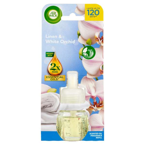 Air Wick Linen & White Orchid elektromos légfrissítő készülék utántöltő - 19 ml