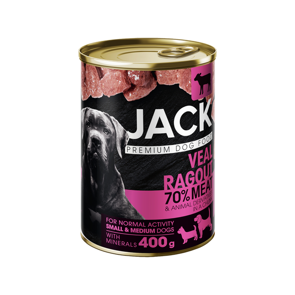 Jack állateledel felnőtt kutyáknak borjúhússal - 400 g