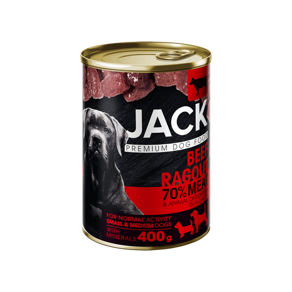 Jack állateledel felnőtt kutyáknak marhahússal - 400 g