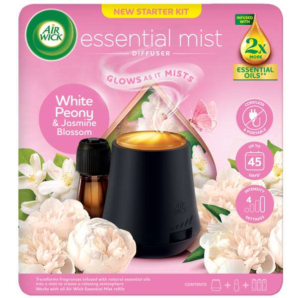 Air Wick White Peony & Jasmine Blossom aroma diffúzor készülék utántöltővel - 20 ml