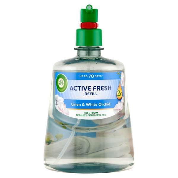 Air Wick Active Fresh Linen & White Orchid automata légfrissítő utántöltő - 228 ml