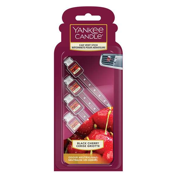 Yankee Candle Black Cherry autóillatosító pálcikák 4 db - 1 db