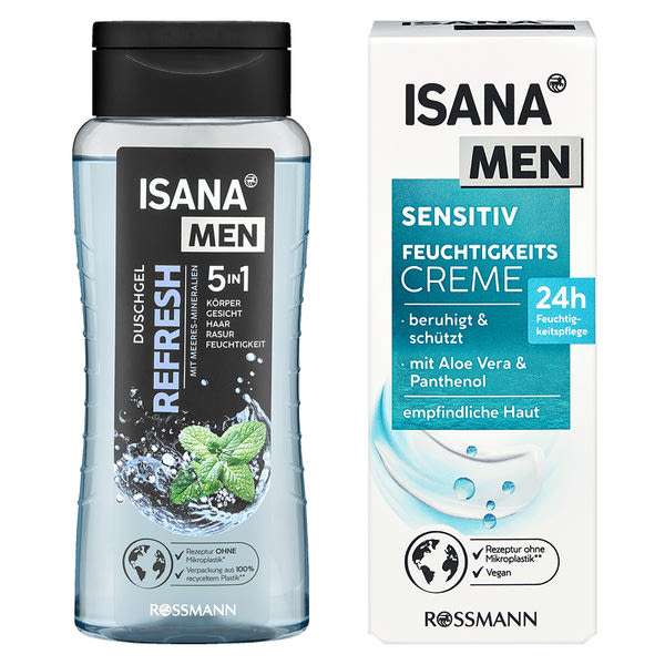 Isana Men tusfürdő és arckrém - 375 ml