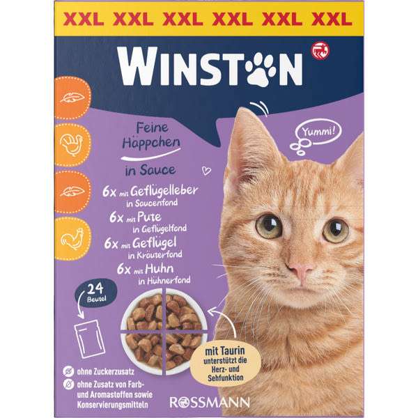 Winston állateledel macskáknak szányassal 24x100 g - 2400 g